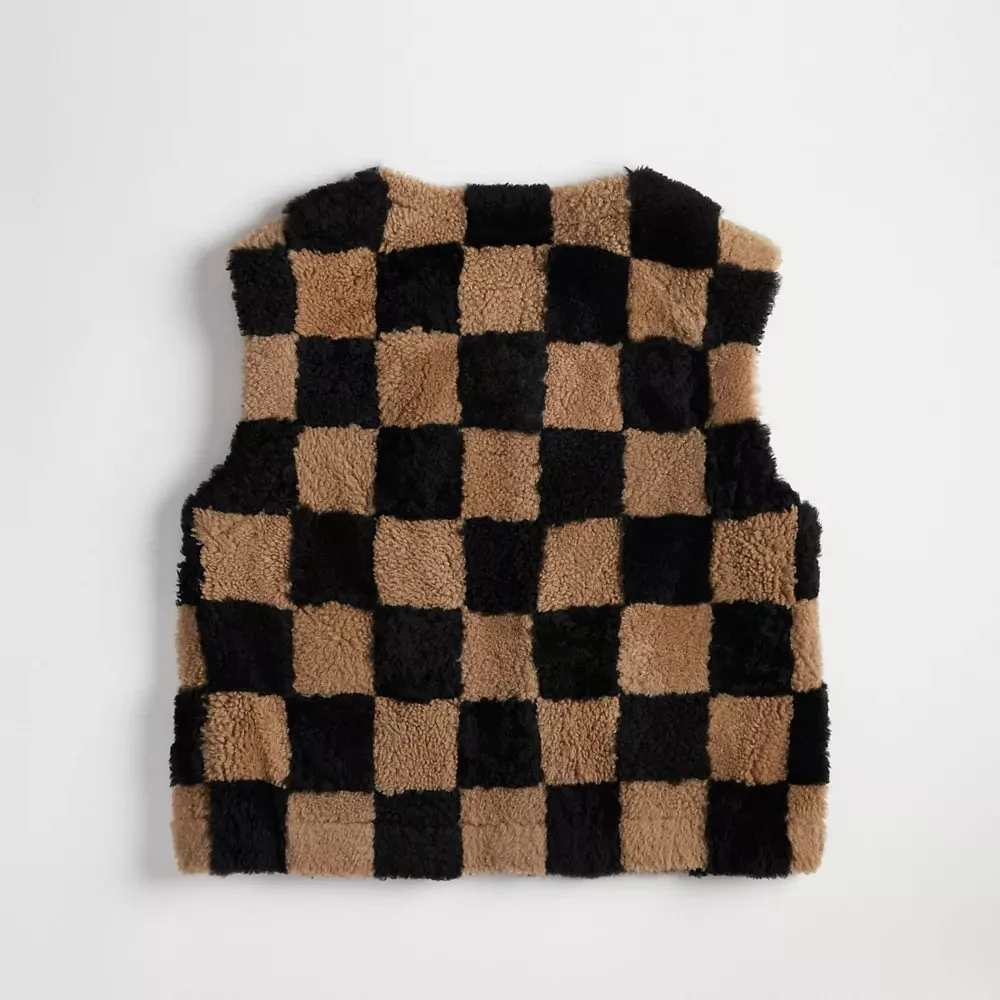 Vest With Checkerboard Pattern
