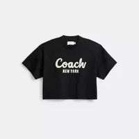 Cursive Signature Cropped T Shirt