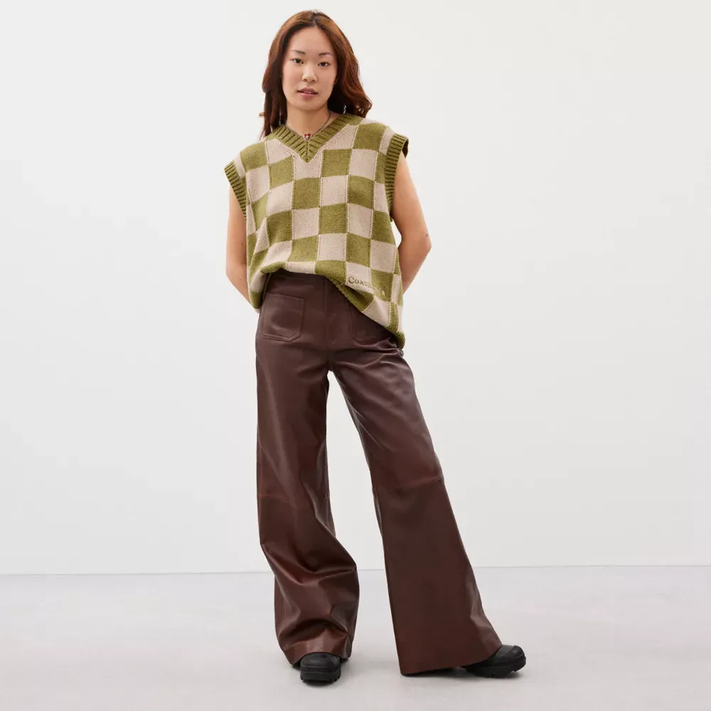 Sweater Vest With Checkerboard Pattern