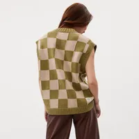 Sweater Vest With Checkerboard Pattern