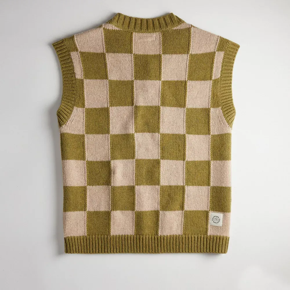 Sweater Vest With Checkerboard Pattern