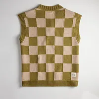 Sweater Vest With Checkerboard Pattern