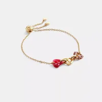 Pavé Hearts Chain Link Slider Bracelet