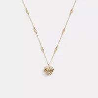 Quilted Signature Heart Pendant Necklace