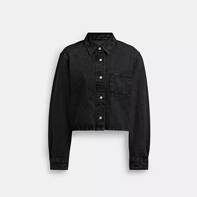 Cropped Denim Button Down