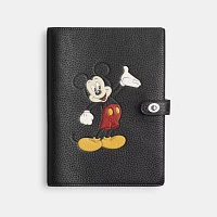 Disney X Coach Notebook In Regenerative Leather With Mickey Mouse