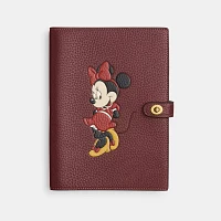Disney X Coach Notebook In Regenerative Leather With Minnie Mouse