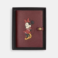 Disney X Coach Notebook In Regenerative Leather With Minnie Mouse