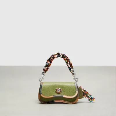 Mini Wavy Dinky Bag With Colorful Binding In Upcrafted Leather