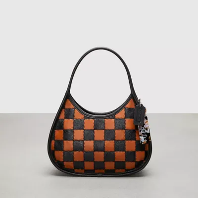 Ergo Bag Checkerboard Upcrafted Leather With Zig Zag Stitch