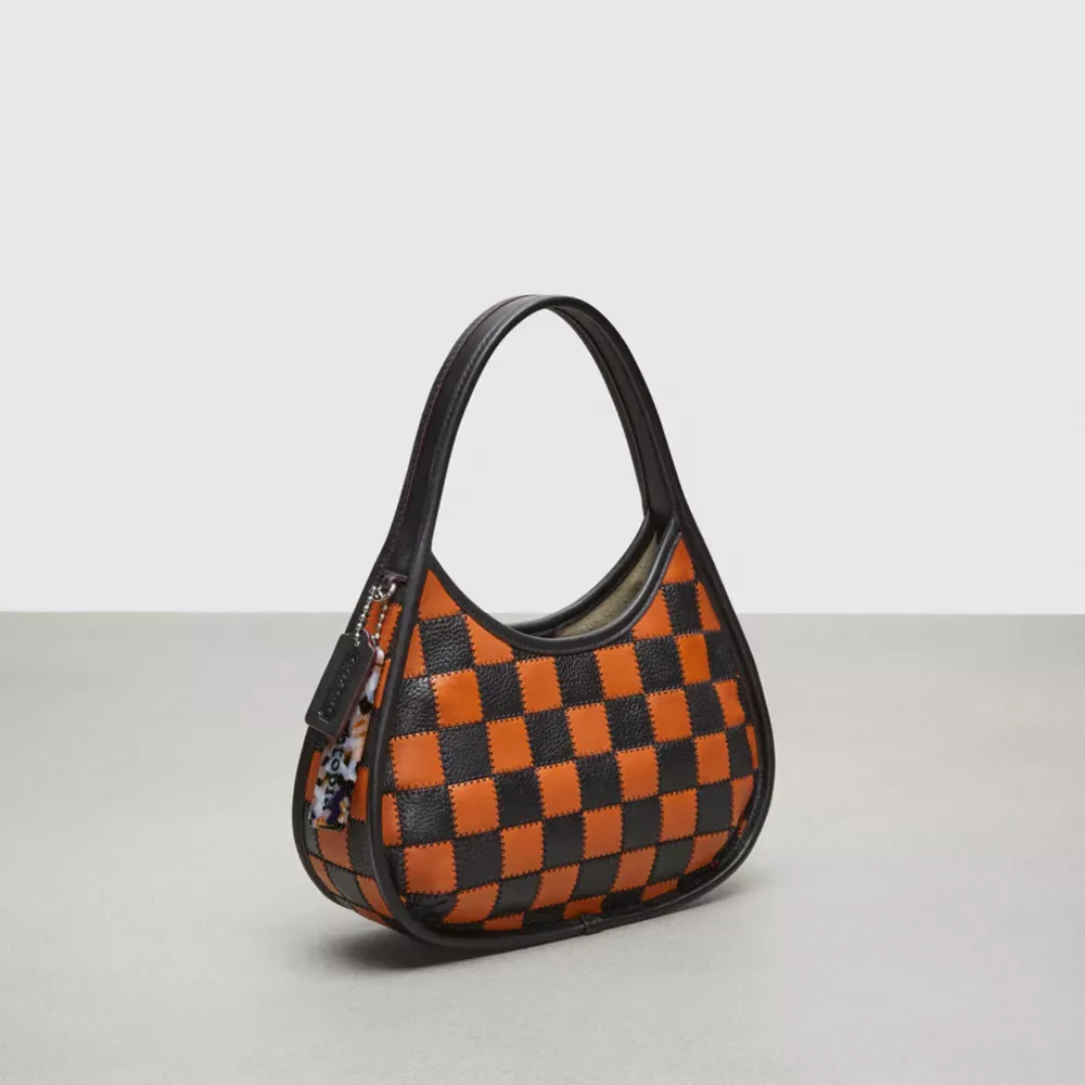 Ergo Bag Checkerboard Upcrafted Leather With Zig Zag Stitch
