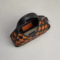 Ergo Bag Checkerboard Upcrafted Leather With Zig Zag Stitch