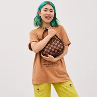 Ergo Bag Checkerboard Upcrafted Leather With Zig Zag Stitch