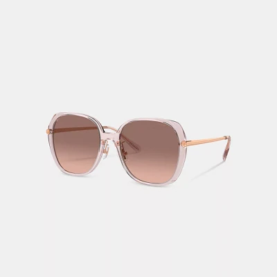 Sculpted Tea Rose Round Sunglasses