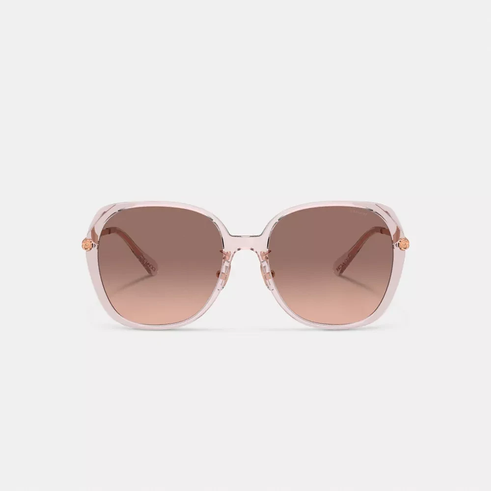 Sculpted Tea Rose Round Sunglasses