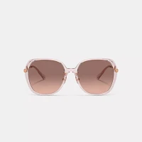 Sculpted Tea Rose Round Sunglasses