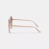 Sculpted Tea Rose Round Sunglasses