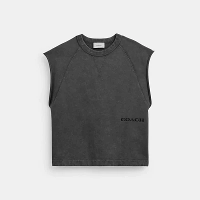 Sleeveless Garment Dye Crewneck