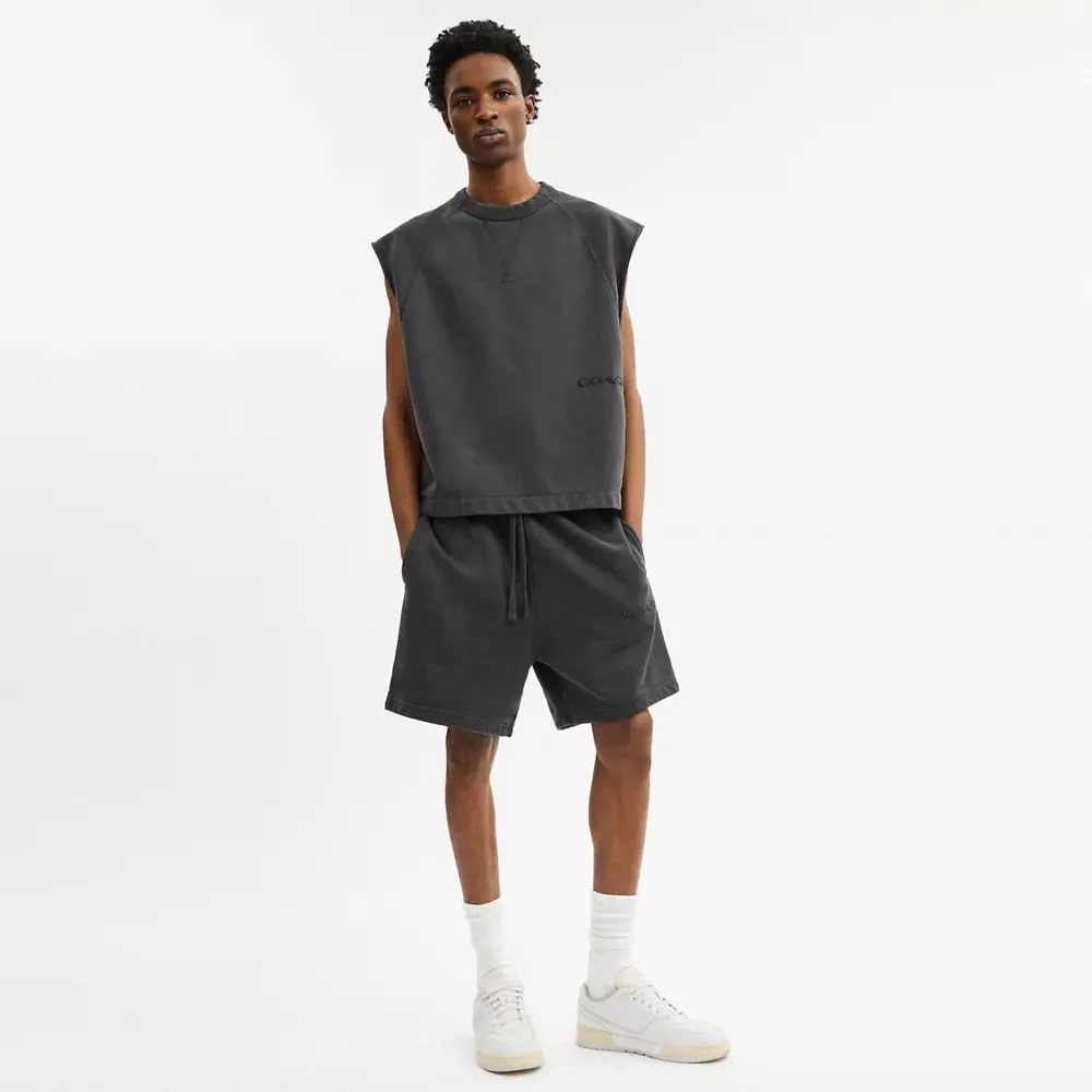 Sleeveless Garment Dye Crewneck