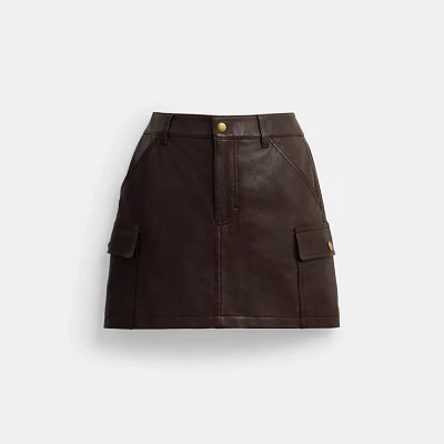 Leather Mini Cargo Skirt