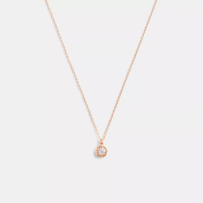 Halo Tea Rose Pendant Necklace