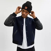 Knit Beanie With Leather Patch