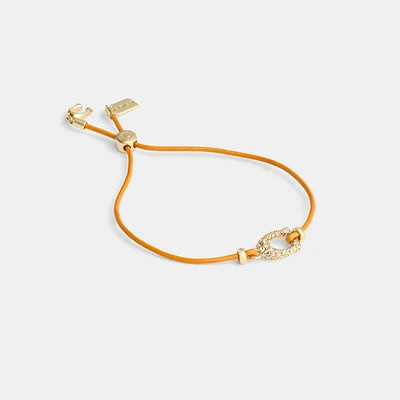 Pavé Signature Leather Slider Bracelet