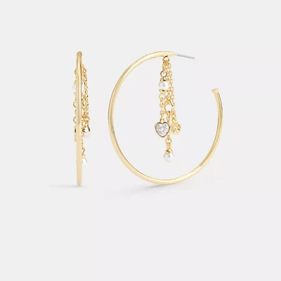 Heart Charm Hoop Earrings