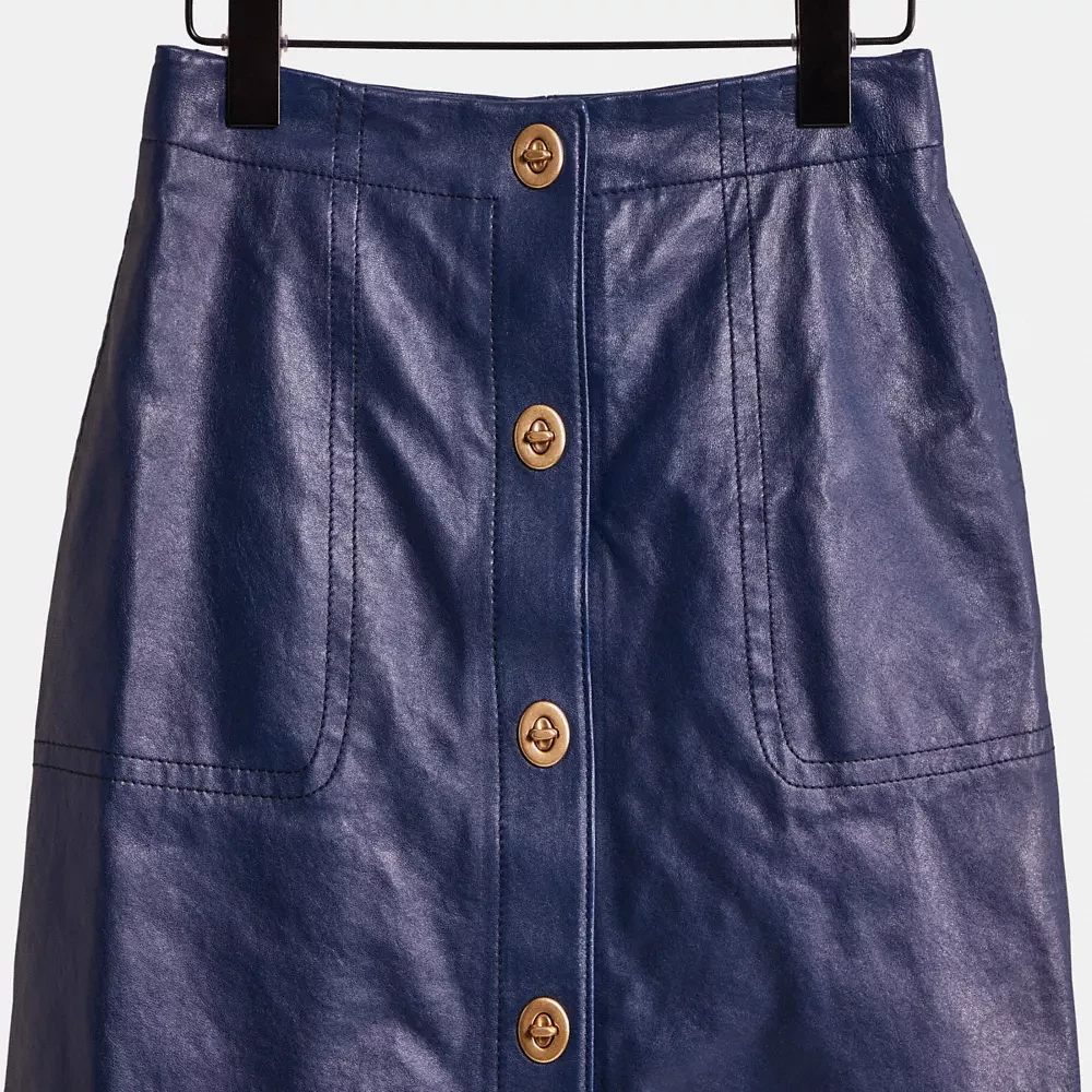 Restored Leather Skirt With Turnlocks