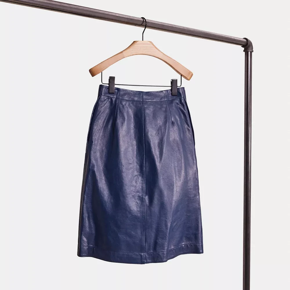 Restored Leather Skirt With Turnlocks