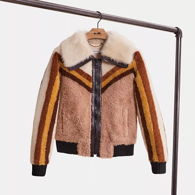 Restored Shearling Bomber Jacket