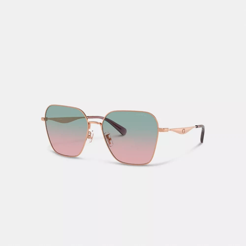 C Hardware Metal Oversized Square Sunglasses