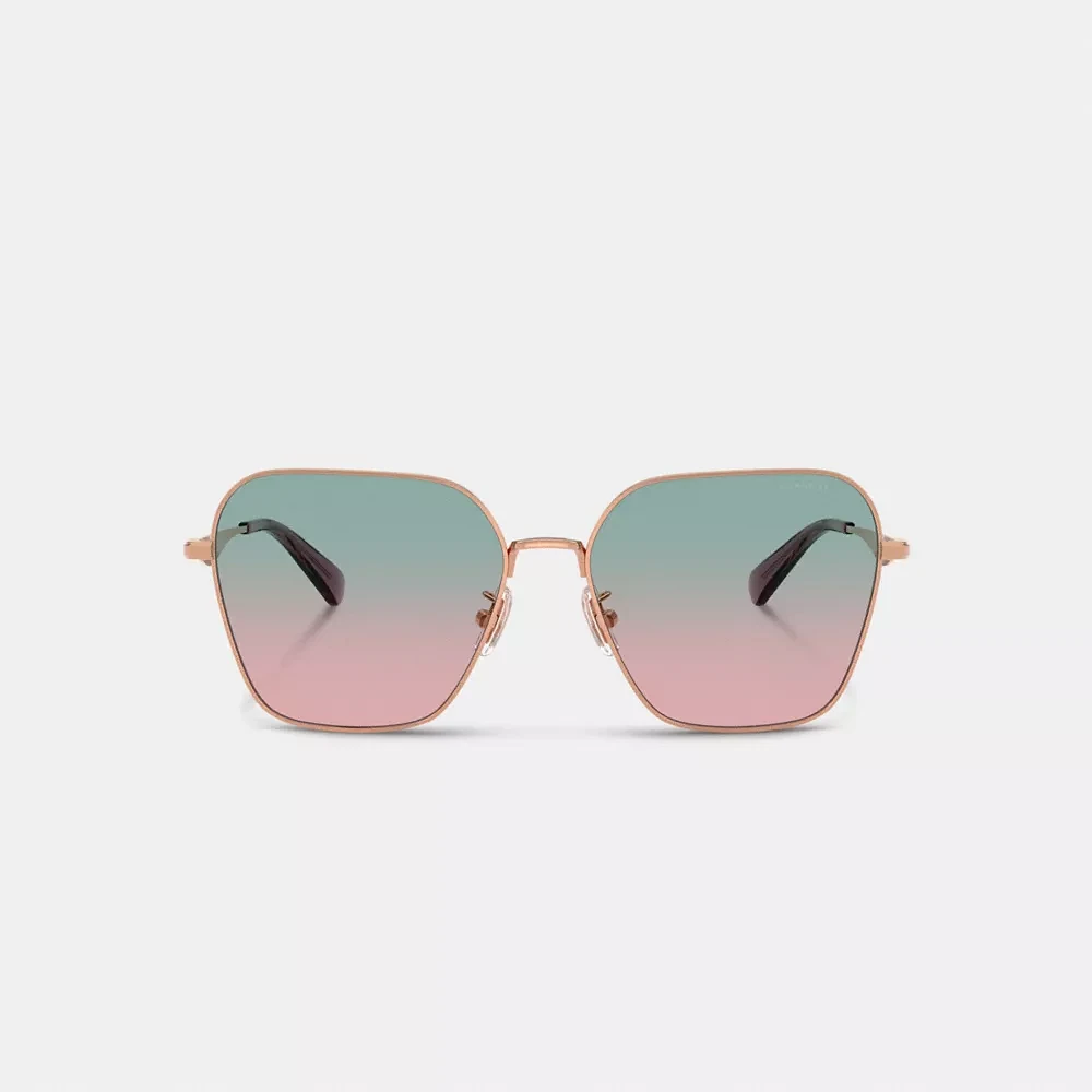 C Hardware Metal Oversized Square Sunglasses