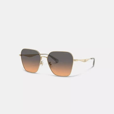 C Hardware Metal Oversized Square Sunglasses