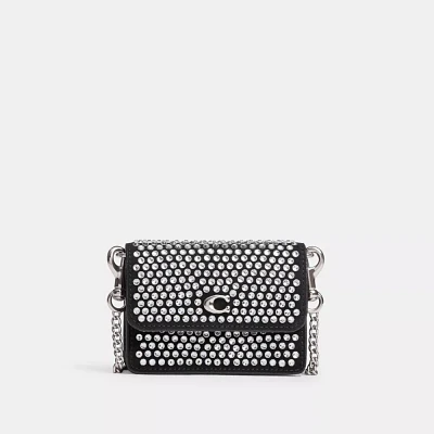 Essential Half Flap Card Case With Crystal