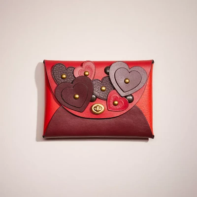 Remade Large Pouch With Heart Applique