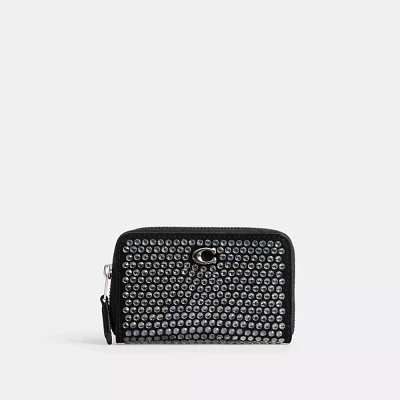 Essential Small Zip Around Card Case With Crystal