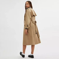 Mixed Material Trench Coat