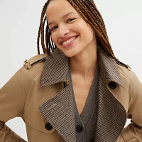 Mixed Material Trench Coat