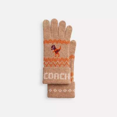 Rexy Fair Isle Print Knit Gloves