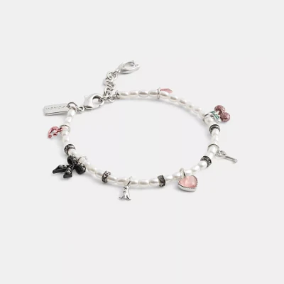 Mini Bow Charms Pearl Bracelet