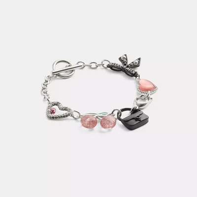 Bow And Heart Charm Bracelet