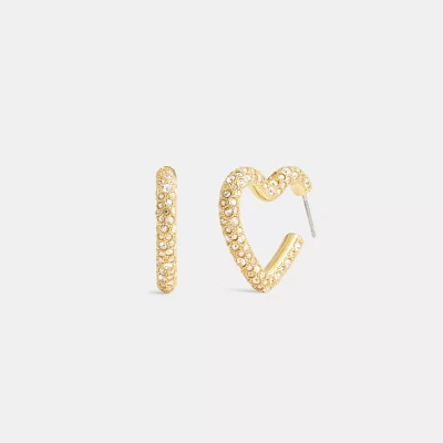 Pavé Heart Hoop Earrings