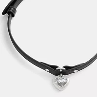 Heart Charm Leather Choker 