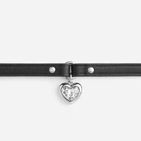 Heart Charm Leather Choker 