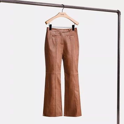 Restored Leather Flare Trousers