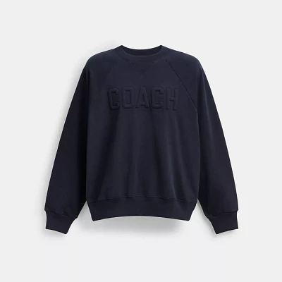 Debossed Raglan Crewneck Sweatshirt