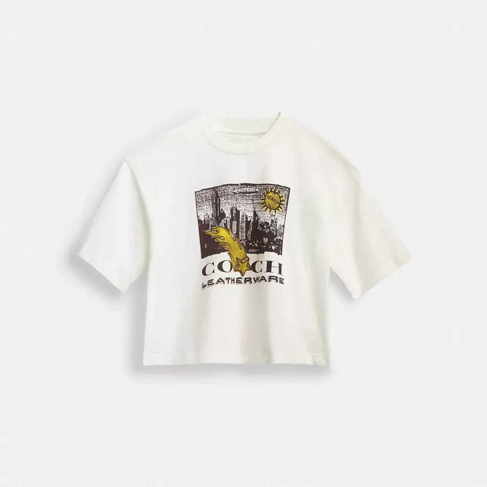 Collage Graphic Cropped T Shirt Organic Cotton