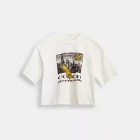 Collage Graphic Cropped T Shirt Organic Cotton