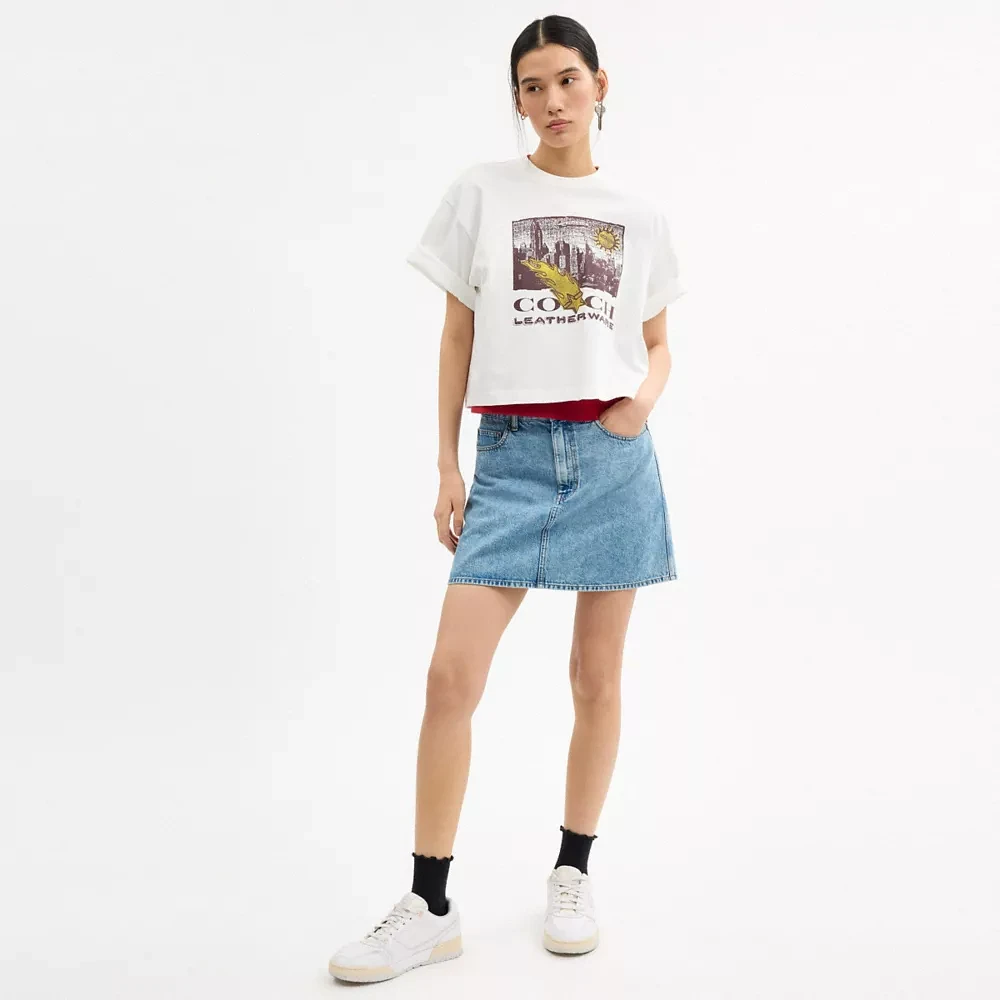 Collage Graphic Cropped T Shirt Organic Cotton